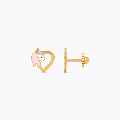 Lovely Unicorn 9KT Gold Stud Earrings for Kids Lovely Unicorn 9KT Gold Stud Earrings for Kids