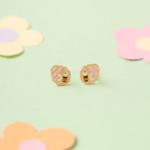 Honey Bee 9KT Gold Stud Earrings for Kids