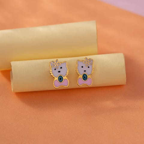 Hello Kitty 9KT Gold Stud Earrings for Kids