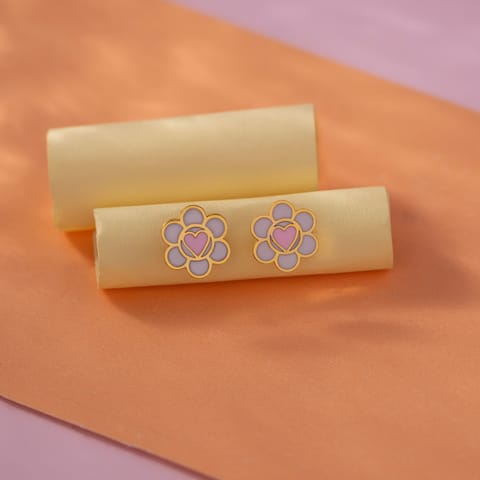 Little Floral 9KT Gold Stud Earrings for Kids