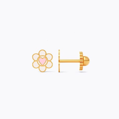 Little Floral 9KT Gold Stud Earrings for Kids Little Floral 9KT Gold Stud Earrings for Kids