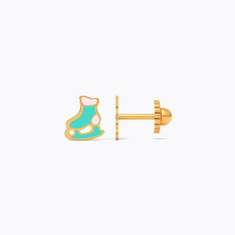 Skates 9KT Gold Stud Earrings for Kids Skates 9KT Gold Stud Earrings for Kids