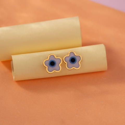 Blooming Evil Eye 9KT Gold Stud Earrings for Kids Blooming Evil Eye 9KT Gold Stud Earrings for Kids