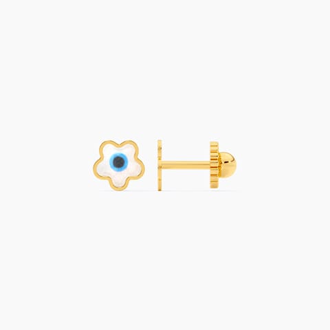 Blooming Evil Eye 9KT Gold Stud Earrings for Kids Blooming Evil Eye 9KT Gold Stud Earrings for Kids