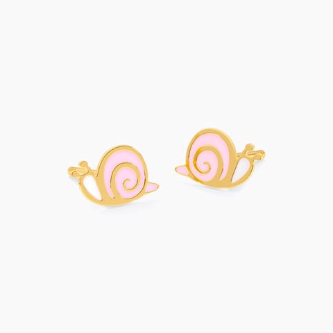 Snail 9KT Gold Stud Earrings for Kids