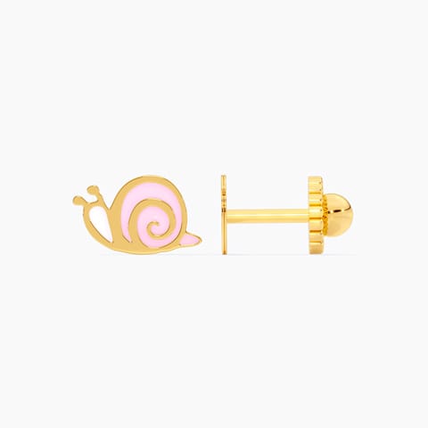 Snail 9KT Gold Stud Earrings for Kids