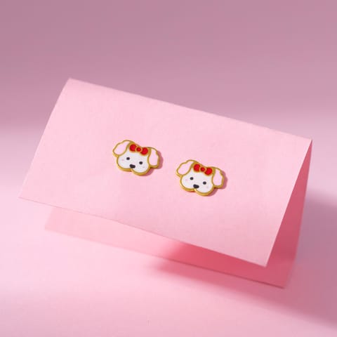 Lovely Puppy 9KT Gold Stud Earrings for Kids Lovely Puppy 9KT Gold Stud Earrings for Kids