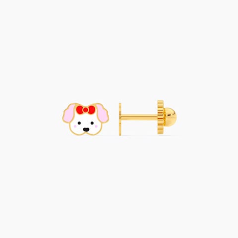 Lovely Puppy 9KT Gold Stud Earrings for Kids Lovely Puppy 9KT Gold Stud Earrings for Kids