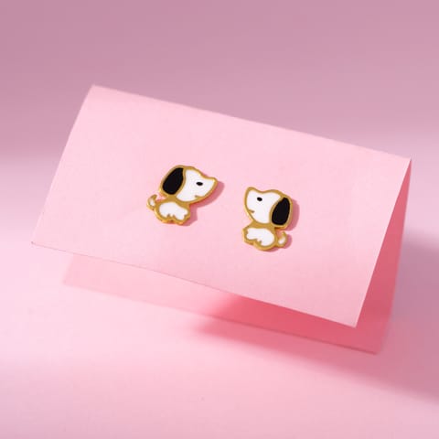 Snoopy 9KT Gold Stud Earrings for Kids