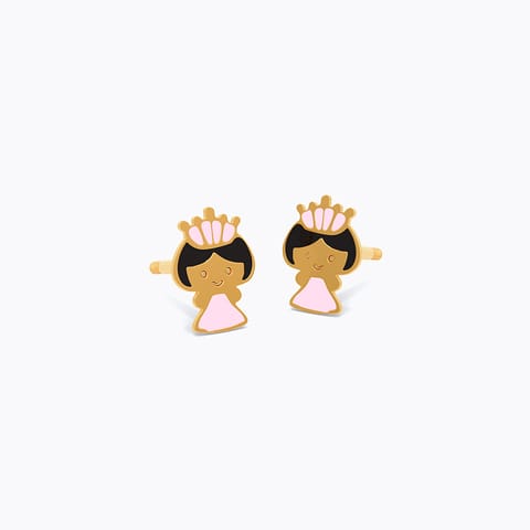 Charming Princess 9KT Gold Stud Earrings for Kids Charming Princess 9KT Gold Stud Earrings for Kids
