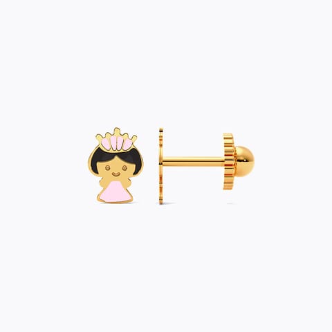 Charming Princess 9KT Gold Stud Earrings for Kids Charming Princess 9KT Gold Stud Earrings for Kids