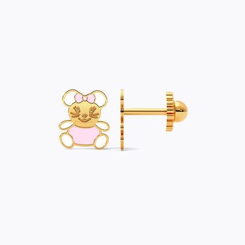 Mouse 9KT Gold Stud Earrings for Kids Mouse 9KT Gold Stud Earrings for Kids