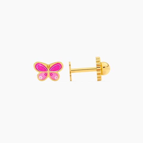 Floral Butterfly 9KT Gold Stud Earrings for Kids Floral Butterfly 9KT Gold Stud Earrings for Kids