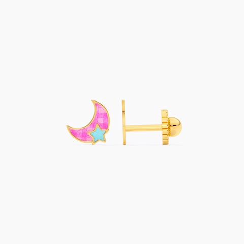 Twinkling Moon 9KT Gold Stud Earrings for Kids Twinkling Moon 9KT Gold Stud Earrings for Kids