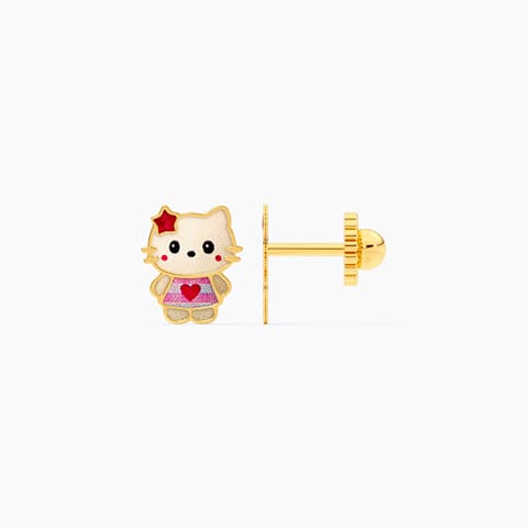Hello Kitty 9KT Gold Stud Earrings for Kids