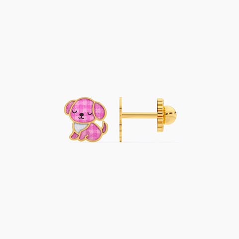 Pretty Puppy 9KT Gold Stud Earrings for Kids Pretty Puppy 9KT Gold Stud Earrings for Kids