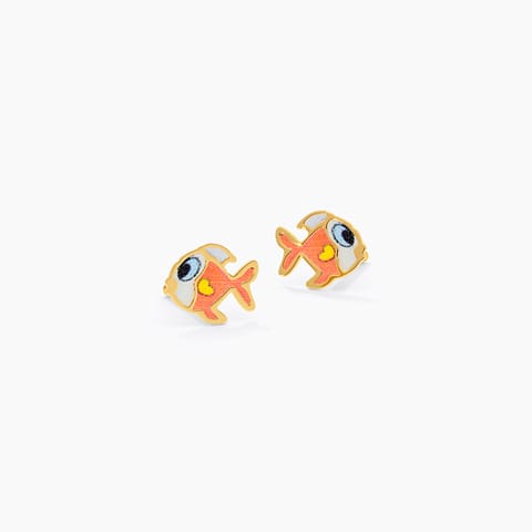 Fish 9KT Gold Stud Earrings for Kids