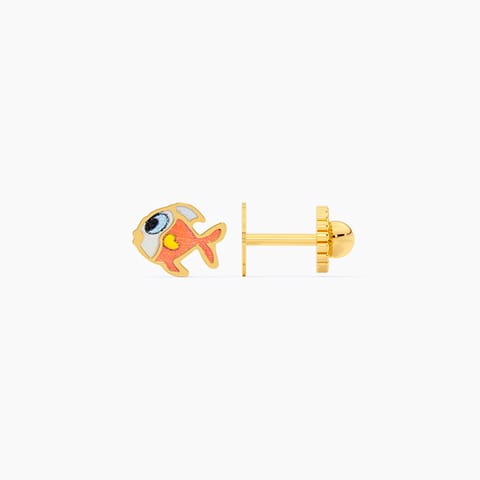 Fish 9KT Gold Stud Earrings for Kids