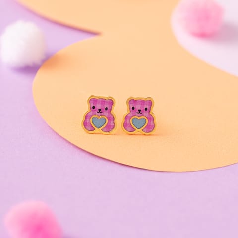 Polar Bear 9KT Gold Stud Earrings for Kids