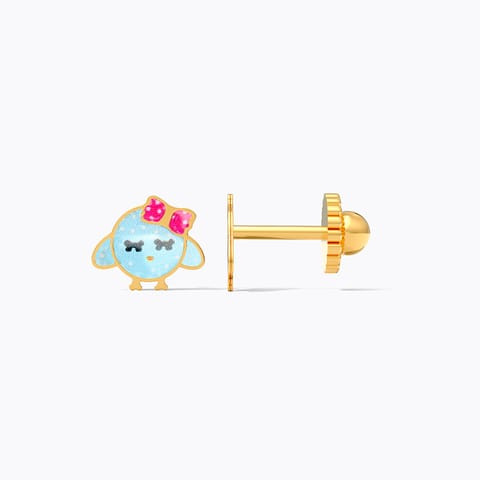 Cute Chick 9KT Gold Stud Earrings for Kids
