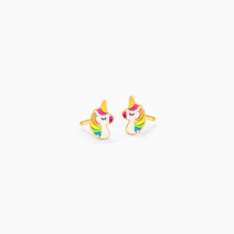 Lil Unicorn 9KT Gold Stud Earrings for Kids