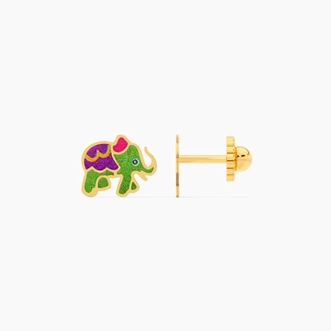Tribal Elephant 9KT Gold Stud Earrings for Kids Tribal Elephant 9KT Gold Stud Earrings for Kids
