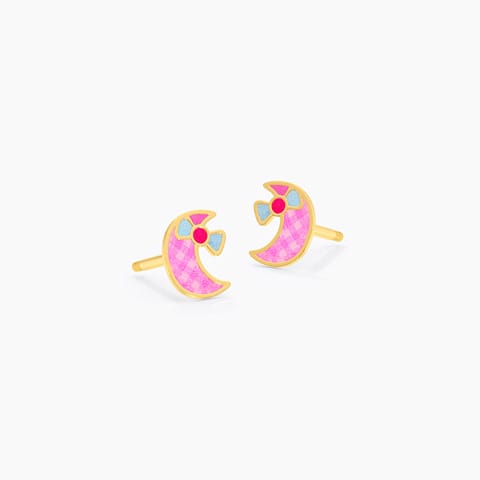 Moon & Bow 9KT Gold Stud Earrings for Kids