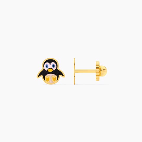 Cute Penguin 9KT Gold Stud Earrings for Kids Cute Penguin 9KT Gold Stud Earrings for Kids