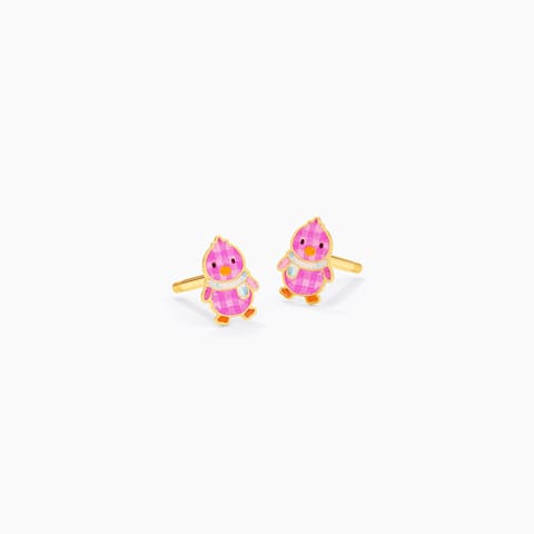 Baby Penguin 9KT Gold Stud Earrings for Kids