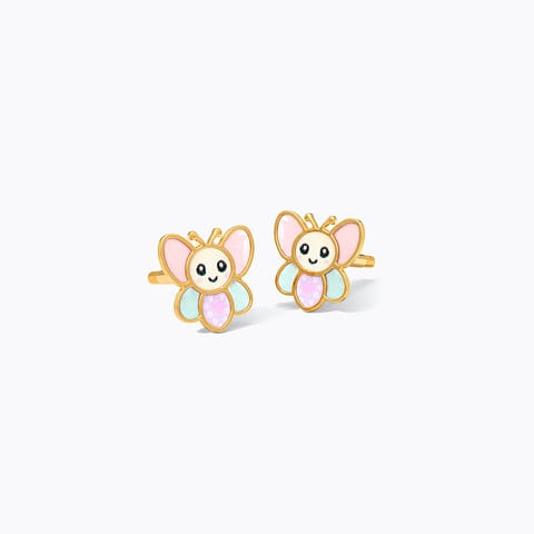 Baby Butterfly 9KT Gold Stud Earrings for Kids