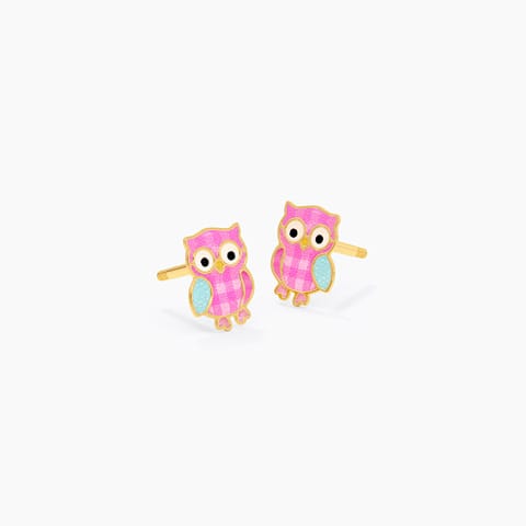 Little Owl 9KT Gold Stud Earrings for Kids Little Owl 9KT Gold Stud Earrings for Kids