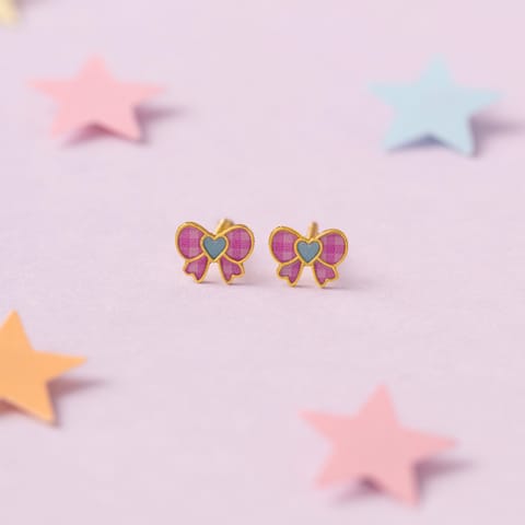 Tiny Bow 9KT Gold Stud Earrings for Kids