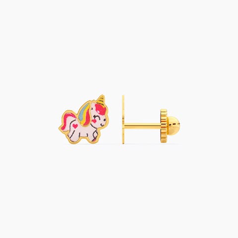 Happy Unicorn 9KT Gold Stud Earrings for Kids Happy Unicorn 9KT Gold Stud Earrings for Kids