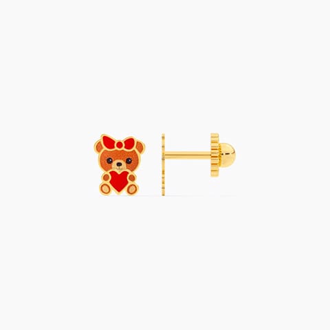 Baby Bear 9KT Gold Stud Earrings for Kids Baby Bear 9KT Gold Stud Earrings for Kids