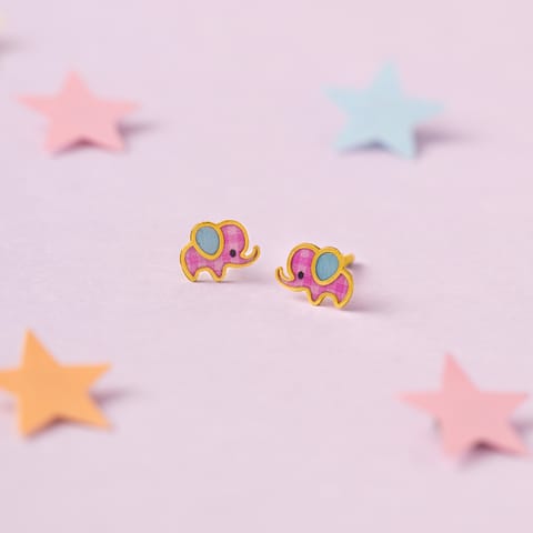 Pink Ellie 9KT Gold Stud Earrings for Kids