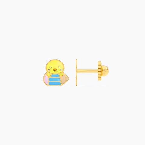 Doodling Chick 9KT Gold Stud Earrings for Kids Doodling Chick 9KT Gold Stud Earrings for Kids