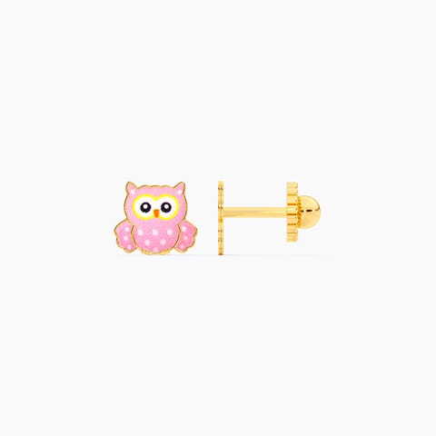 Baby Owl 9KT Gold Stud Earrings for Kids Baby Owl 9KT Gold Stud Earrings for Kids