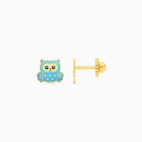 Cute Owl 9KT Gold Stud Earrings for Kids Cute Owl 9KT Gold Stud Earrings for Kids