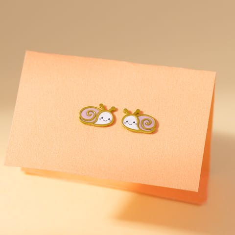 Snail 9KT Gold Stud Earrings for Kids