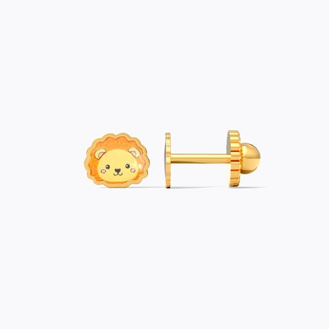Lion Face 9KT Gold Stud Earrings for Kids Lion Face 9KT Gold Stud Earrings for Kids