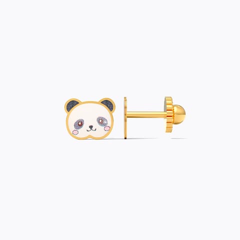 Panda Face 9KT Gold Stud Earrings for Kids Panda Face 9KT Gold Stud Earrings for Kids