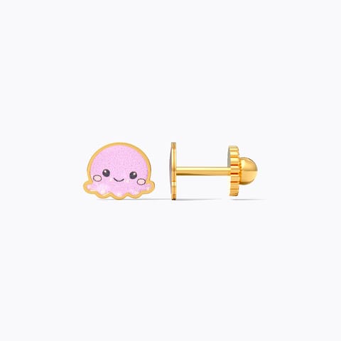 Octopus 9KT Gold Stud Earrings for Kids