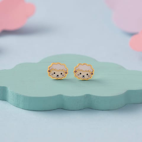 Sheep 9KT Gold Stud Earrings for Kids Sheep 9KT Gold Stud Earrings for Kids