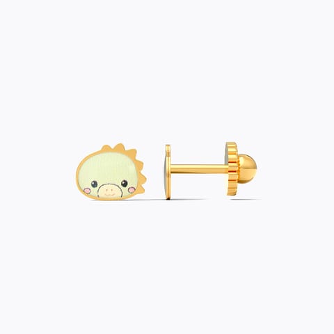 Dinosaur 9KT Gold Stud Earrings for Kids