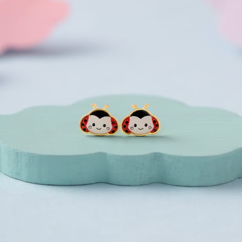 Cute Ladybug 9KT Gold Stud Earrings for Kids Cute Ladybug 9KT Gold Stud Earrings for Kids