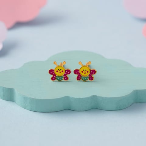 Baby Butterfly 9KT Gold Stud Earrings for Kids