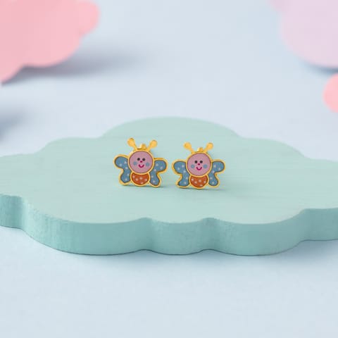 Petite Butterfly 9KT Gold Stud Earrings for Kids