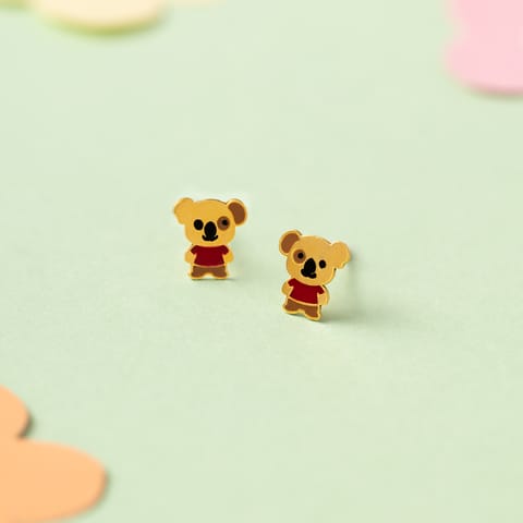 Golden Panda 9KT Gold Stud Earrings for Kids
