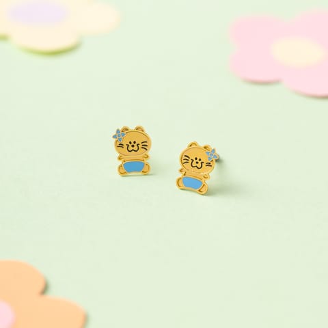 Cat 9KT Gold Stud Earrings for Kids Cat 9KT Gold Stud Earrings for Kids