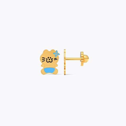 Cat 9KT Gold Stud Earrings for Kids Cat 9KT Gold Stud Earrings for Kids